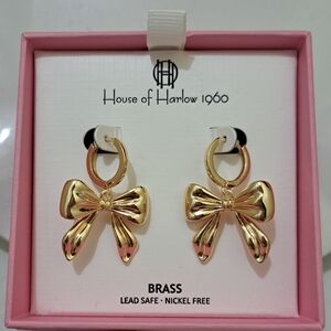 House of Harlow 1960 Gold Tone Bow Earrings
